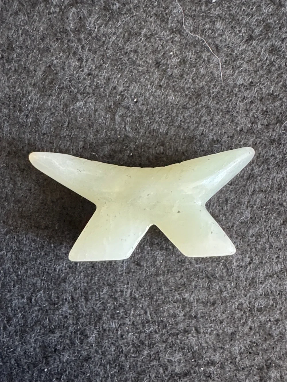VTG Hand Carved Pale Jade Fish Chopstick Knife Rest Set of 10 Chinese